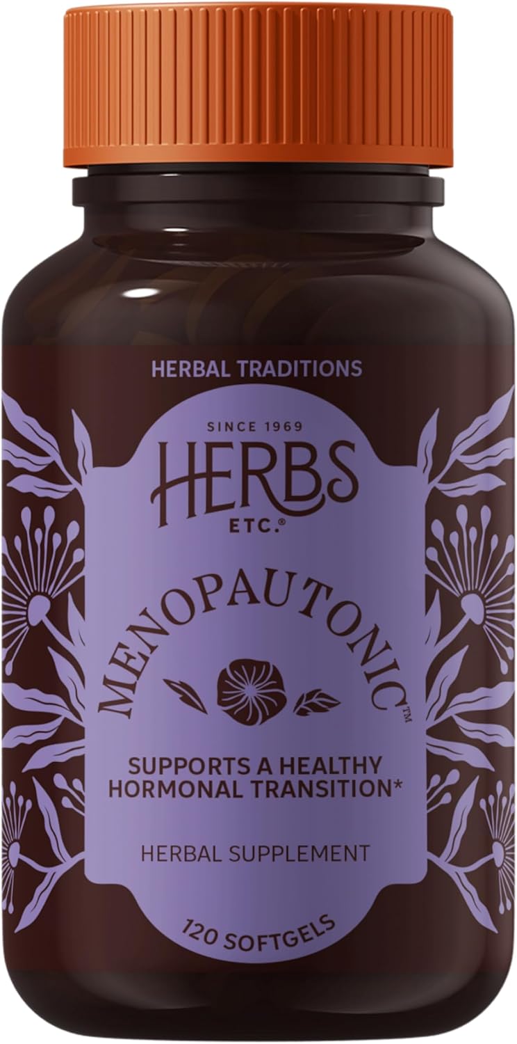Herbs Etc. Menopautonic Softgels - Essential Supplement for Women - Hormonal Transition Support Supplement - Offers Menopausal Support with Dong Quai & Motherwort - 120 Softgels (120 Servings)