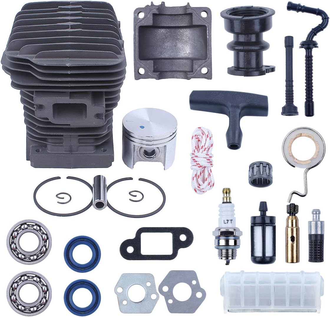 Cylinder Piston Tune Up Kit Fit for MS250 MS230 025 023 Motor 42.5mm Cylinder Piston Pin Rings Cliclip Piston Pin Replacement Parts