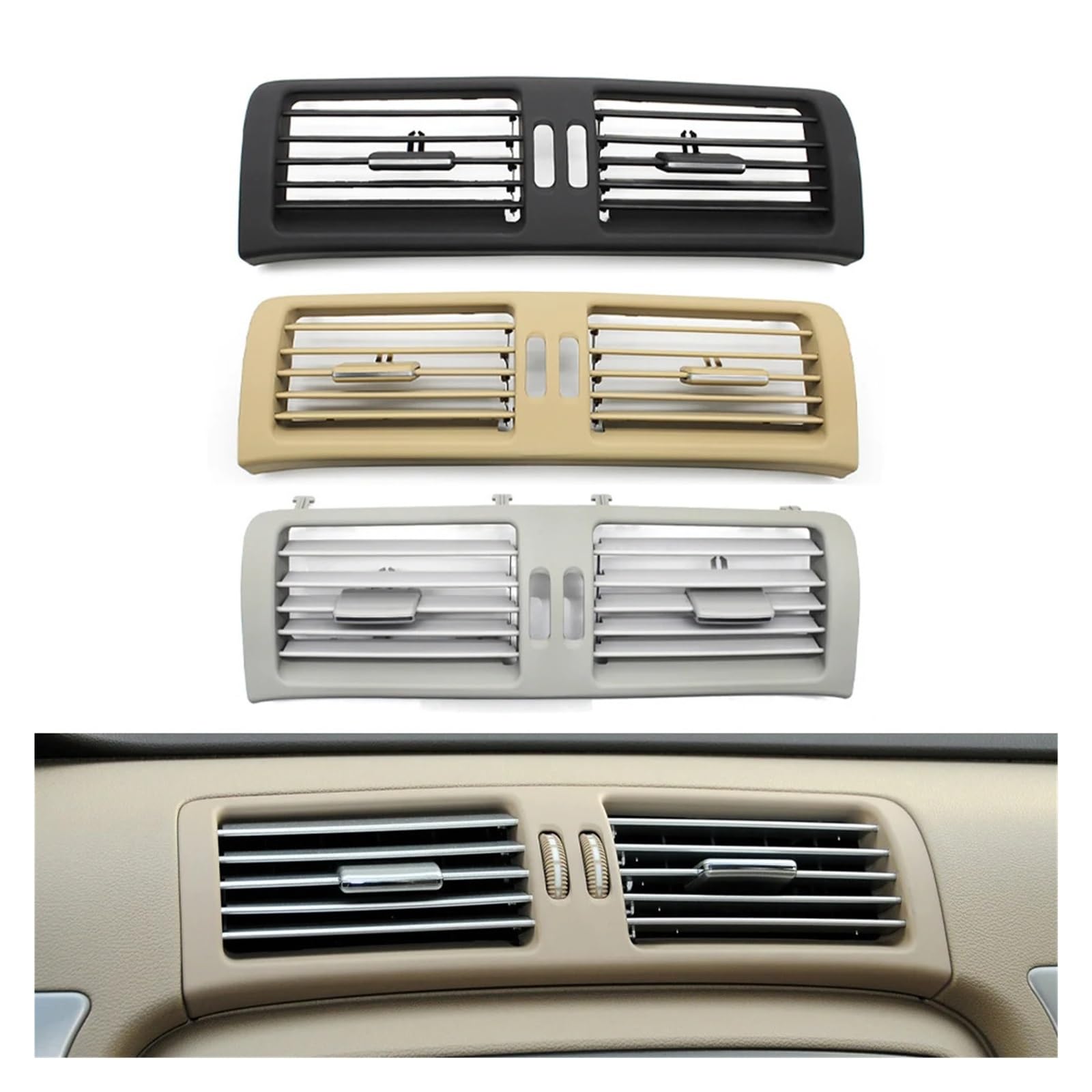 Panel wylotowy kratki wentylacyjnej klimatyzacji samochodowej, pasujący do Mercedesa-Benz W251 R Class R300 R320 R350 R400 R500 Klamra nawiewu klimatyzacji samochodowej(Model B Black)