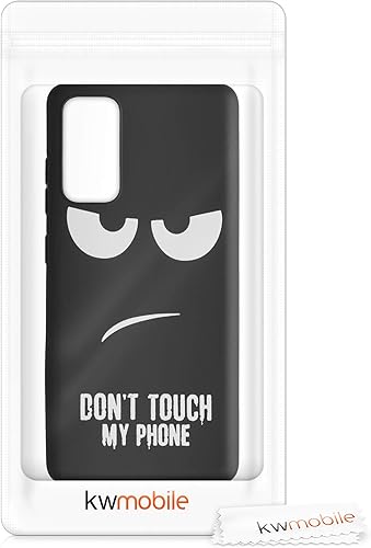 Miniatura 7 de kwmobile Funda de silicona TPU compatible con Samsung Galaxy S20 FE - Funda suave - No toques mi teléfono blanconegro