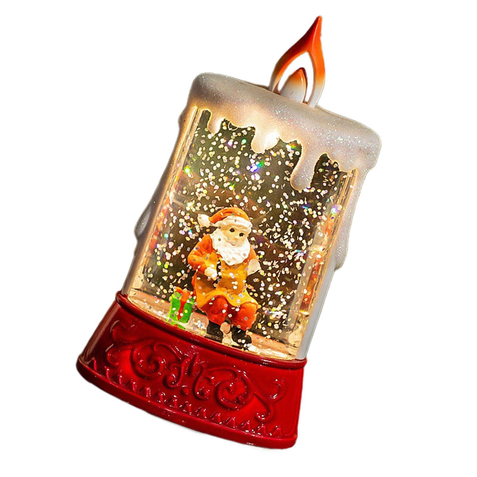 Nucelit Globes Table Lamp with Swirling Glitter, Christmas Night Light for Kids Room Holiday Decor Christmas Snow Ball Light