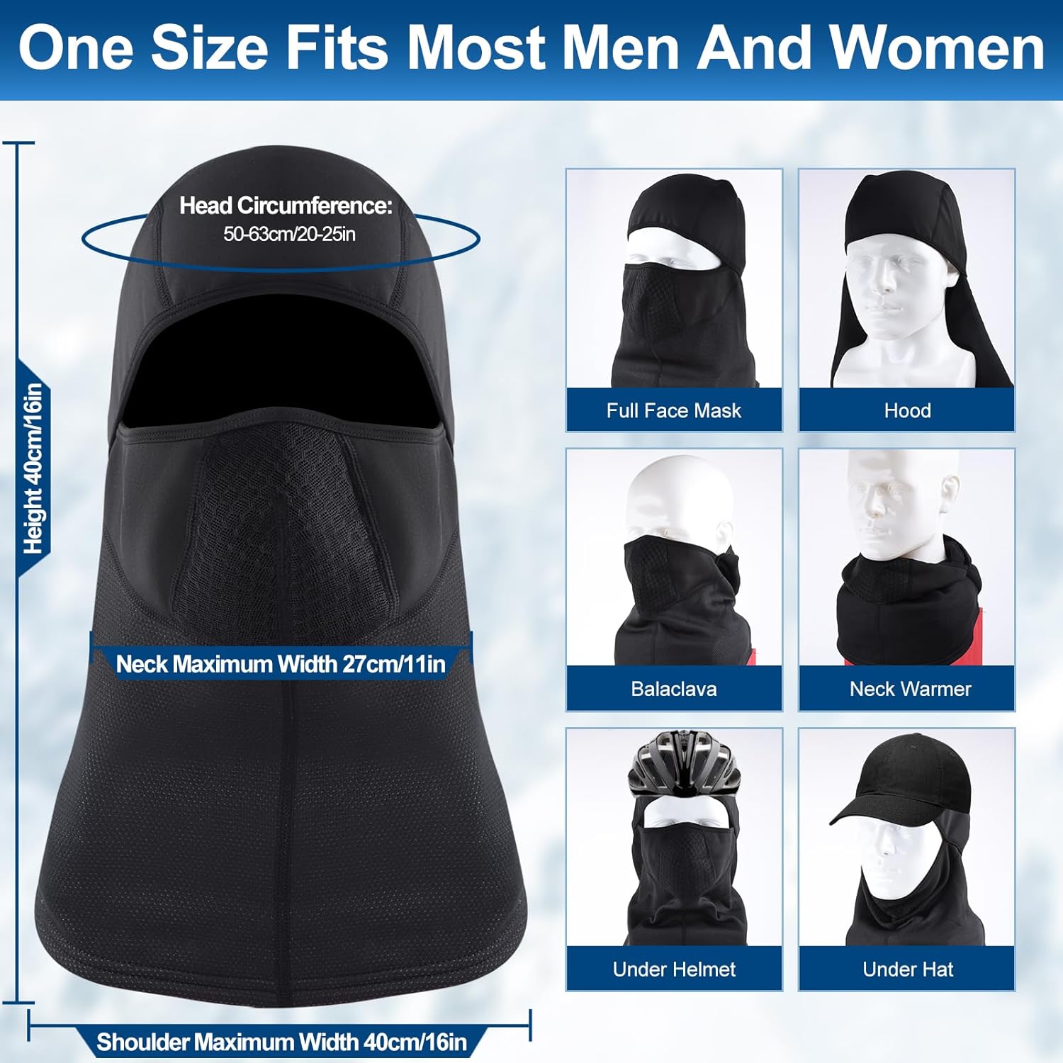 Balaclava Ski Mask for Men and Women, Winter Fleece Thermal Face Mask for Cold Weather - Image 2