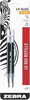 LV-Style Gel Ink Pen Refill, 2-Pack Blue Ink, 0.7mm Medium Point, Smooth Writing, Fits Select Zebra Gel Pens (87022)
