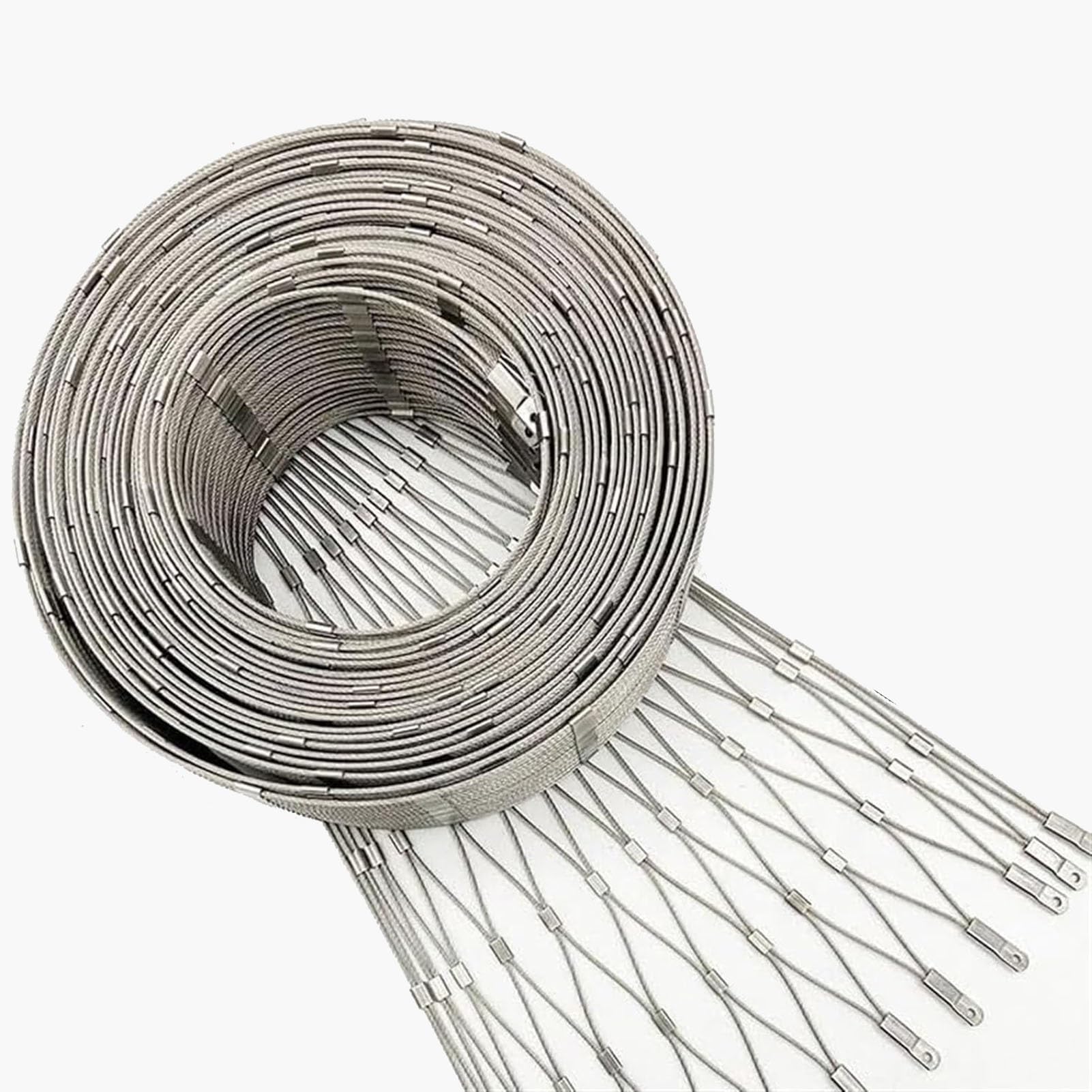 Rete di sicurezza personalizzabile in acciaio inox 304 – Rete flessibile per zoo gabbie per uccelli piante rampicanti – 2 x 2 m (6,6 x 6,6 piedi) 10 cm/2 mm – & versatile