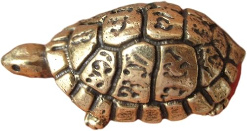 Latón Tortuga Amuleto Estatua Buena Suerte Charm Tailandia Bendición Budista