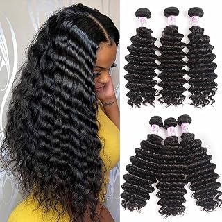 18 20 22inch : Beauty Forever 6A Virgin Brazilian Hair Deep Curly Wave 3Bundles 100% Unprocessed Human Hair Extensions (18... Price In India