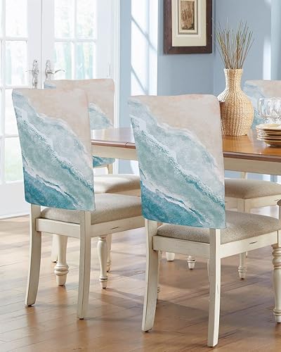 Vista 68 de Fundas para sillas navideñas de muñeco de nieve negro, 4 piezas, fundas traseras de comedor, fundas para árbol de Navidad, protectores extraíbles