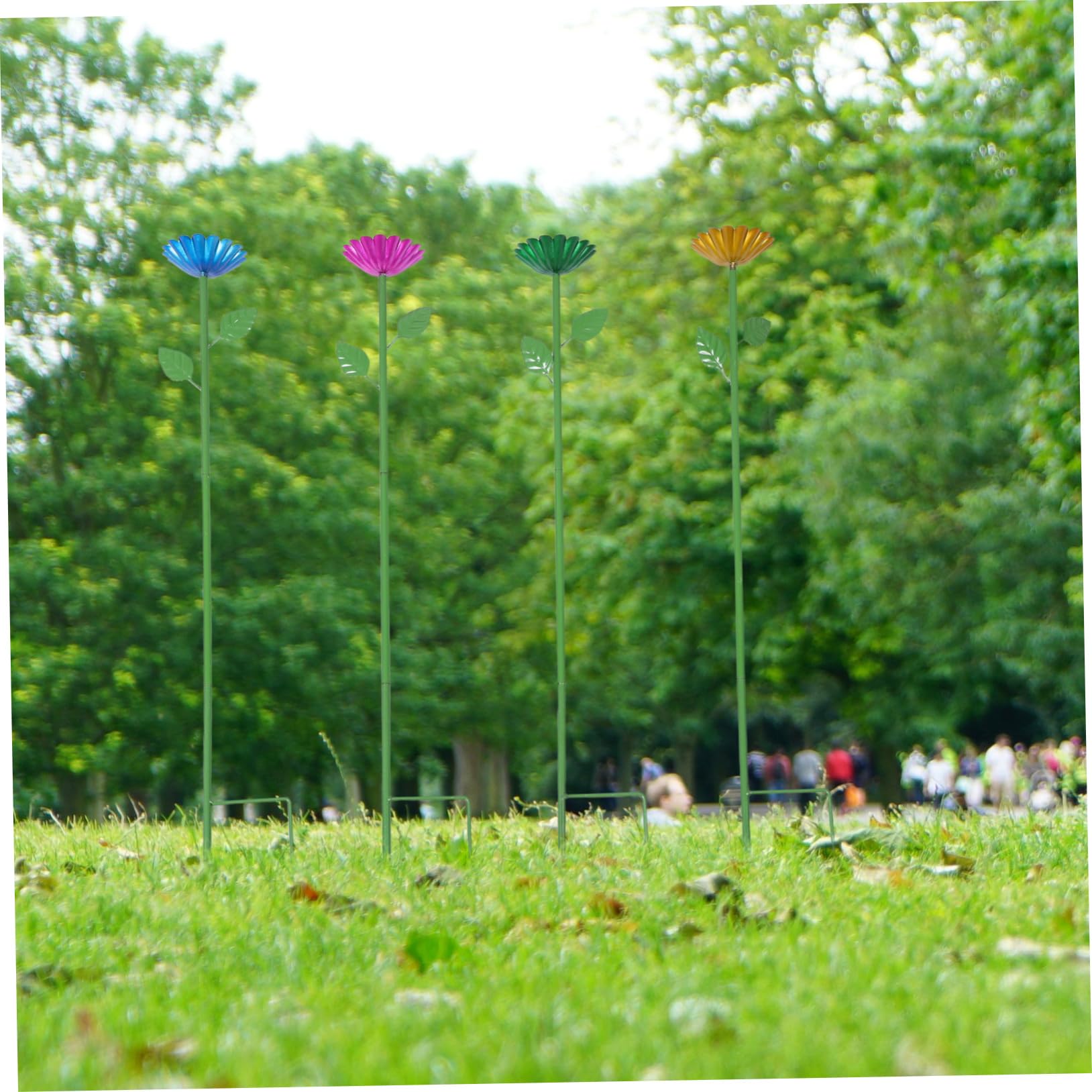 GALPADA 4pezzi Mangiatoia per Colibrì all Aperto con Picchetto Ciotola per Cibo per Uccelli da Giardino Vasca da Bagno per Uccelli Stazione di Abbeveraggio per Api Forma di Fiore