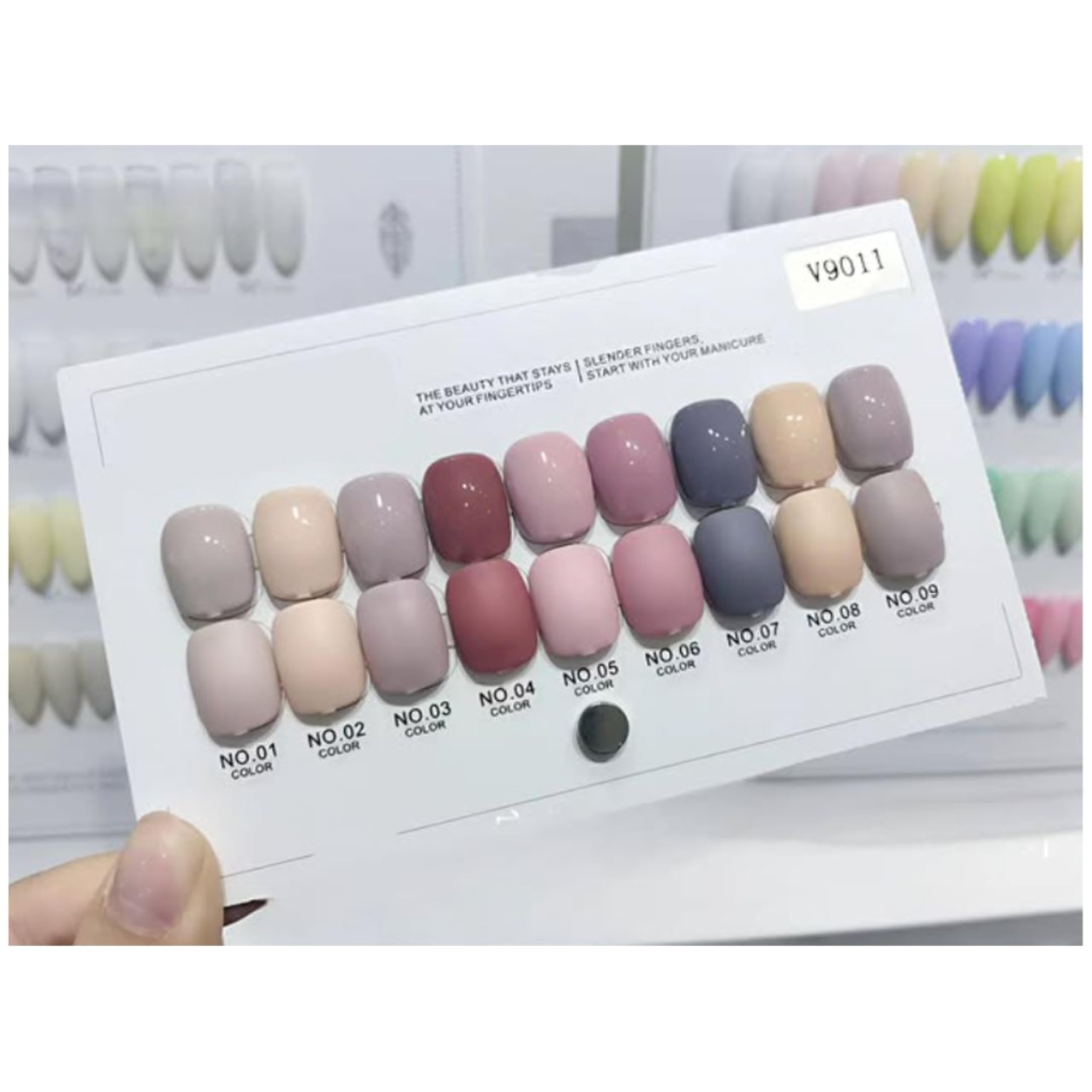 NPAH 15ml Gel Polish Set for Beginners | All Seasons Shades | Long-Lasting Shine Finish Nail Art Essentials, UV/LED Cure Required (V9011, 9PC GEL POLISH SET WITH SADE CARD 15ML)-image-18