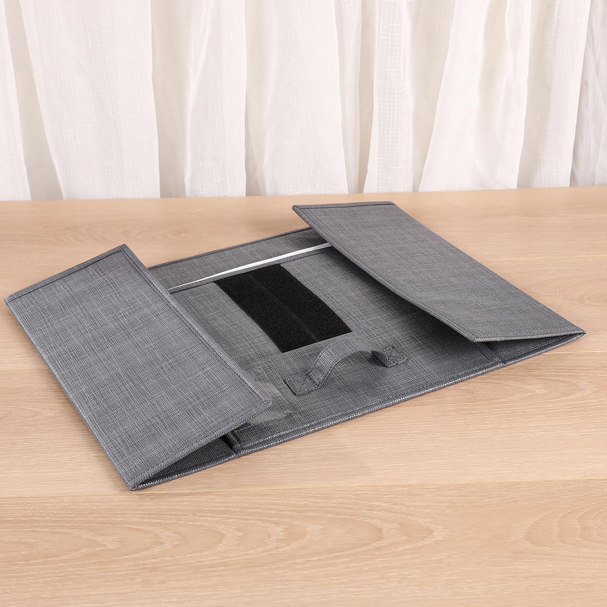 2 Pack Foldable Container Storage Bed Sheet Set Organizer (Queen or King Size), Linen Closet Organizer for Duvet Cover Set, Clothes, Blankets and Pillow Cases (Gray) - Image 4