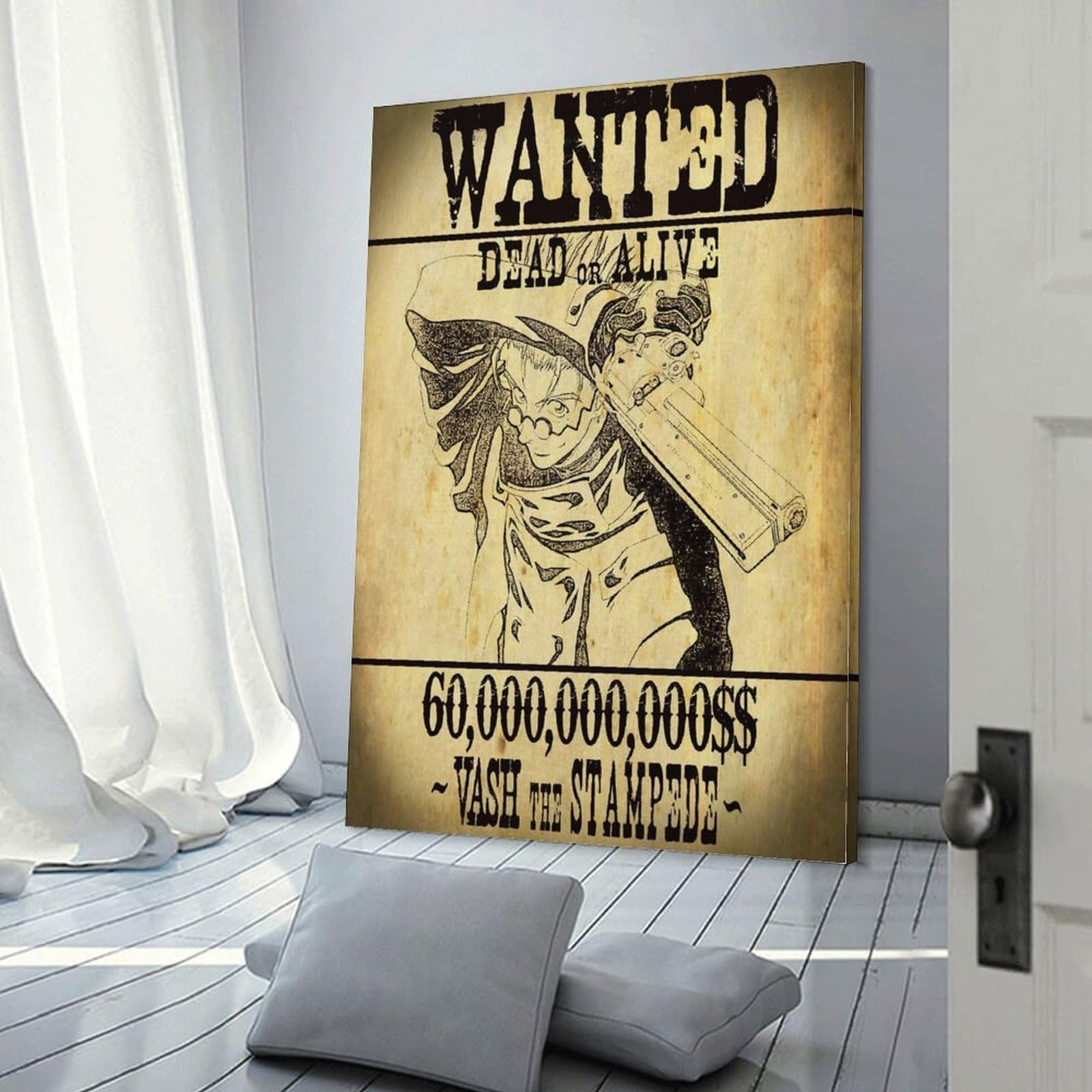 Amazon.com: Vash The Stampede Wanted Poster Trigun Painting On