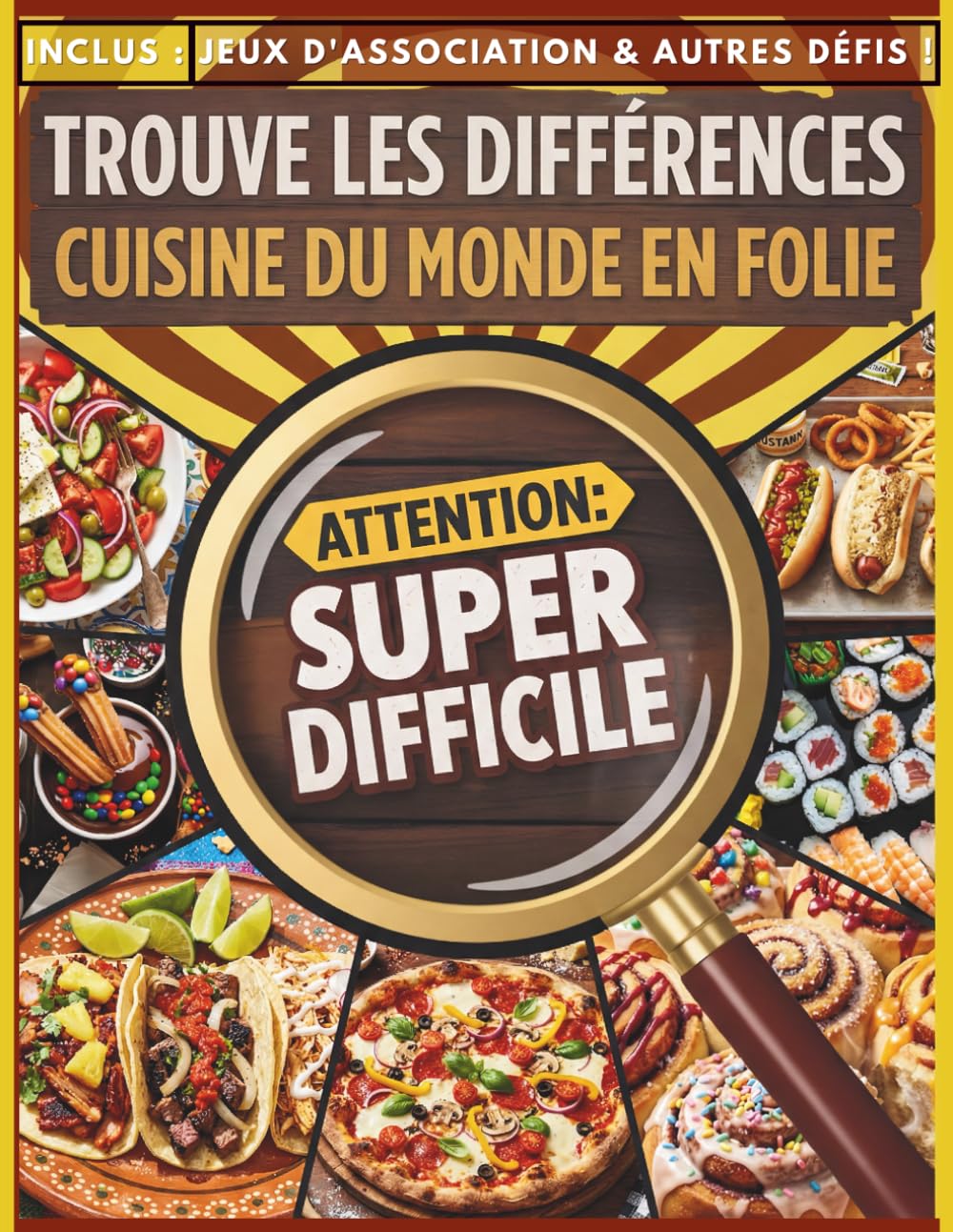 Trouve les Différences - Cuisine du Monde en Folie: Livre d'activités Super Difficile pour Adultes et Ados - Inclus : Jeux d'association & autres défis (Spot the Difference World)