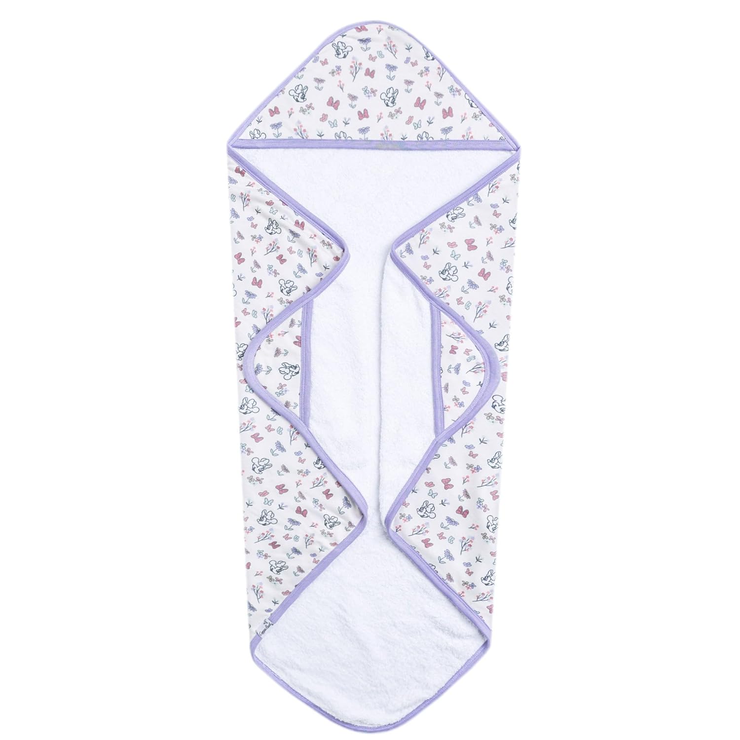 Premium Knit Hooded Bath Towel "Minnie Mouse's Bowquet" by Copper Pearl - Image 2