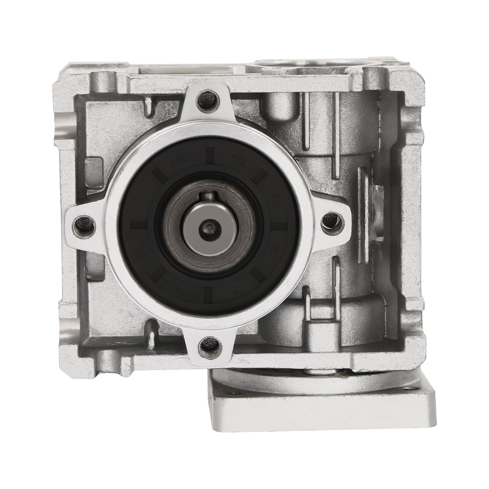 Reductor de engranaje helicoidal con brida cuadrada, relación 15:1, 0-1500 rpm, carcasa de aluminio