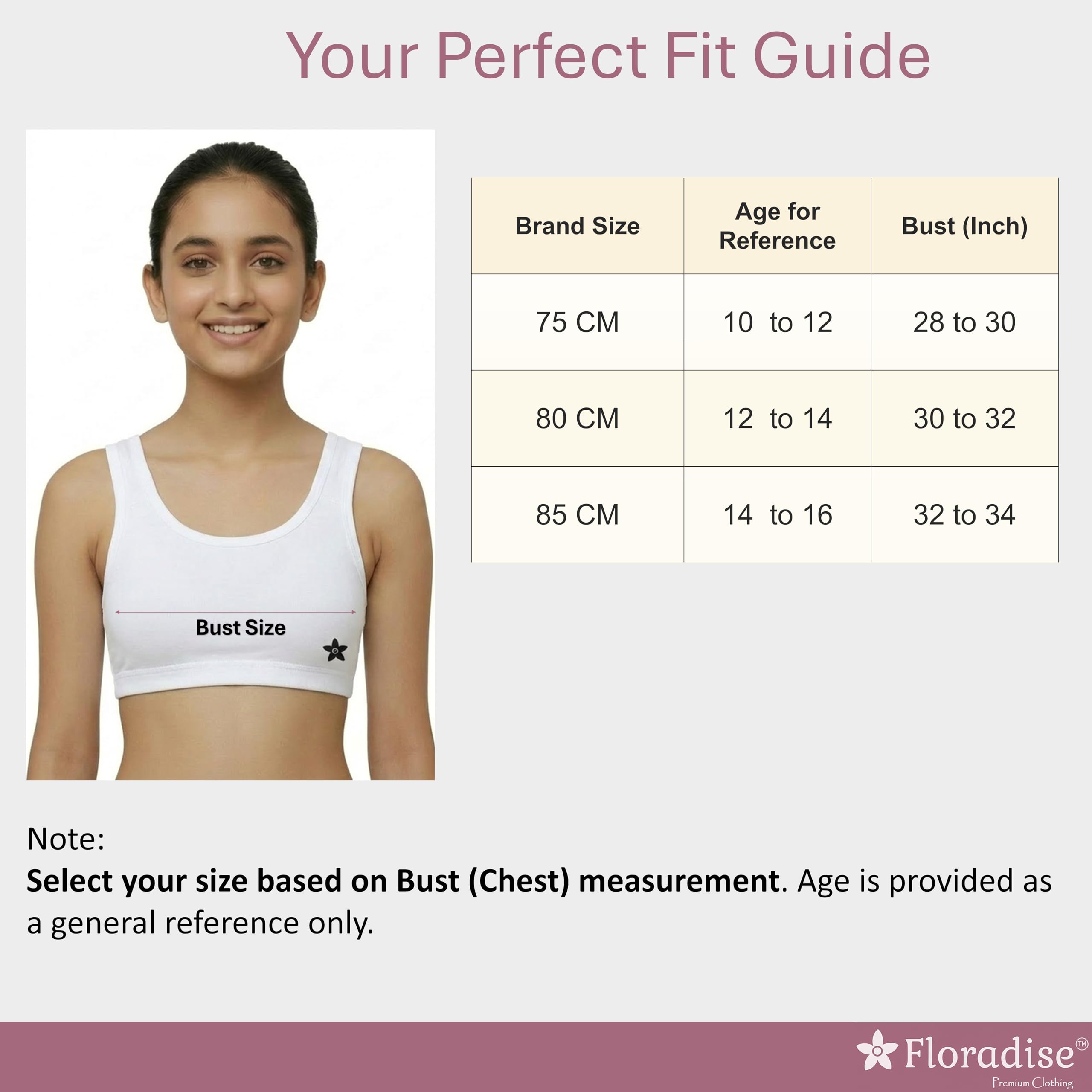 Floradise Girls Cotton Sports Bra (Pack of 2) | Dual Layer | Non-Padded | Pull-On | Wire-Free | Broad Strap | Perfect for Sports (in, Age, 14 Years, 16 Years, Regular, White & White) 2