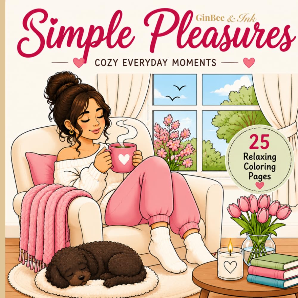 Simple Pleasures : Cozy Everyday Moments: A Cozy Coloring Collection of Everyday Joys, Peaceful Moments, and Simple Pleasures