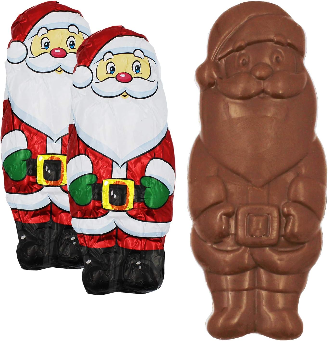 Fruidles Large Christmas Santa Holiday Treats, Party Bag Fillers, Individually Wrapped Foils, Kosher, 4oz (2-Pack)