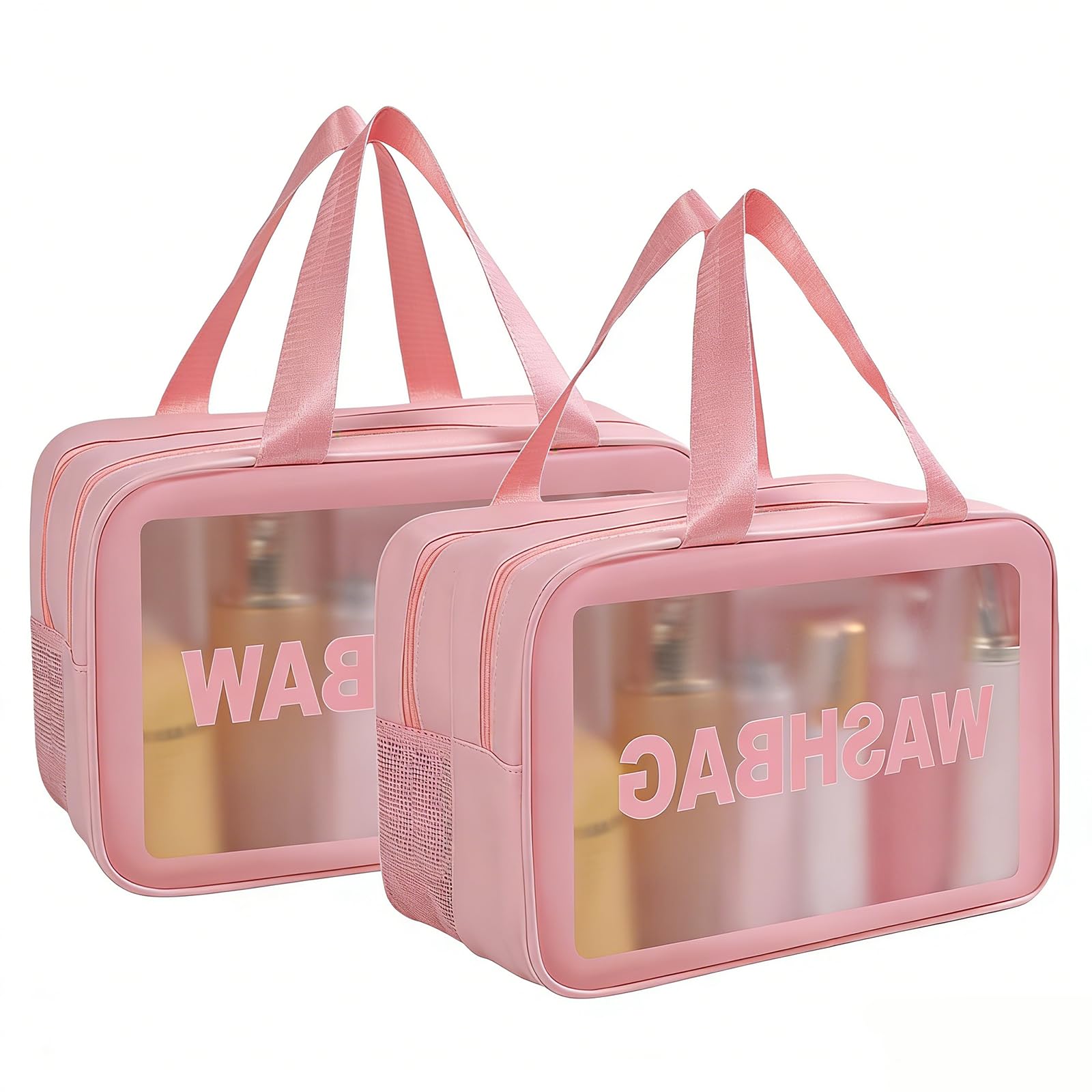 Clear Toiletry Bags, 2 Pcs Large Storage Makeup Bags Waterproof Transparent Cosmetic Gags for Travel — view 9