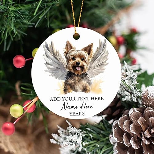 Vista 125 de Adorno conmemorativo personalizado de Bulldog Inglés – Alas de ángel, regalo de Navidad personalizado para perro, mamá y papá Adorno de Bulldog