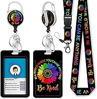 Vista 196 de Giancomics Black ID Badge Holder with Lanyard, Lanyards for ID Badges with Badge Reel Retractable Heavy Duty, Lanyard with ID Holder Keychain Clip
