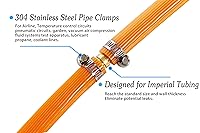 Vista 3 de Acoplador de púas de manguera de latón de 3/8 pulgadas (0.394 in) con abrazaderas de tubo de acero inoxidable, kit de reparación de manguera de aire