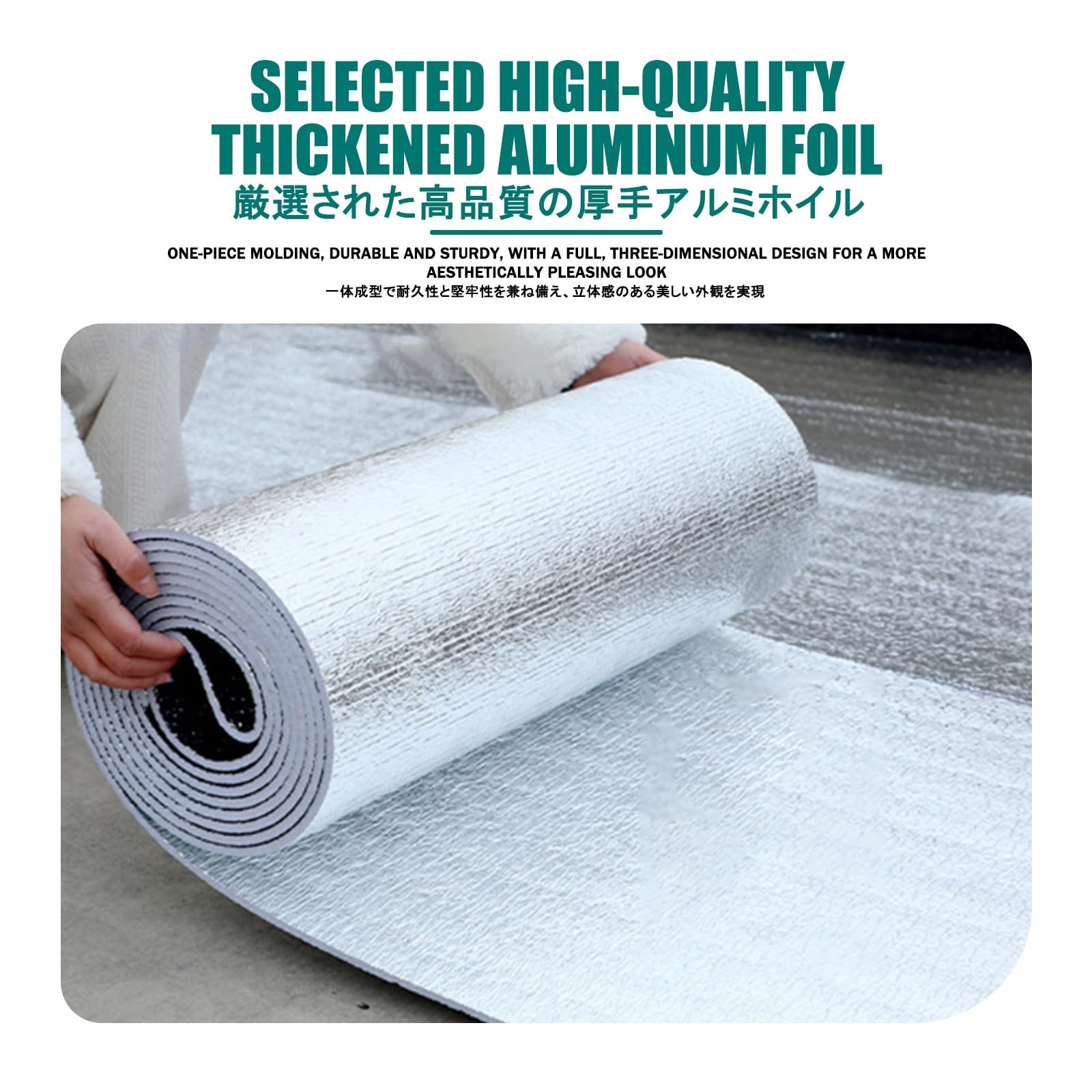 Pannelli Riflettenti Termosifoni Rotolo，Isolante Termico Riflettente A Doppio Strato，Può essere tagliato per adattarsi a soffitte, tetti e garage.(400CM/157.5IN,0.5CM/0.2IN)