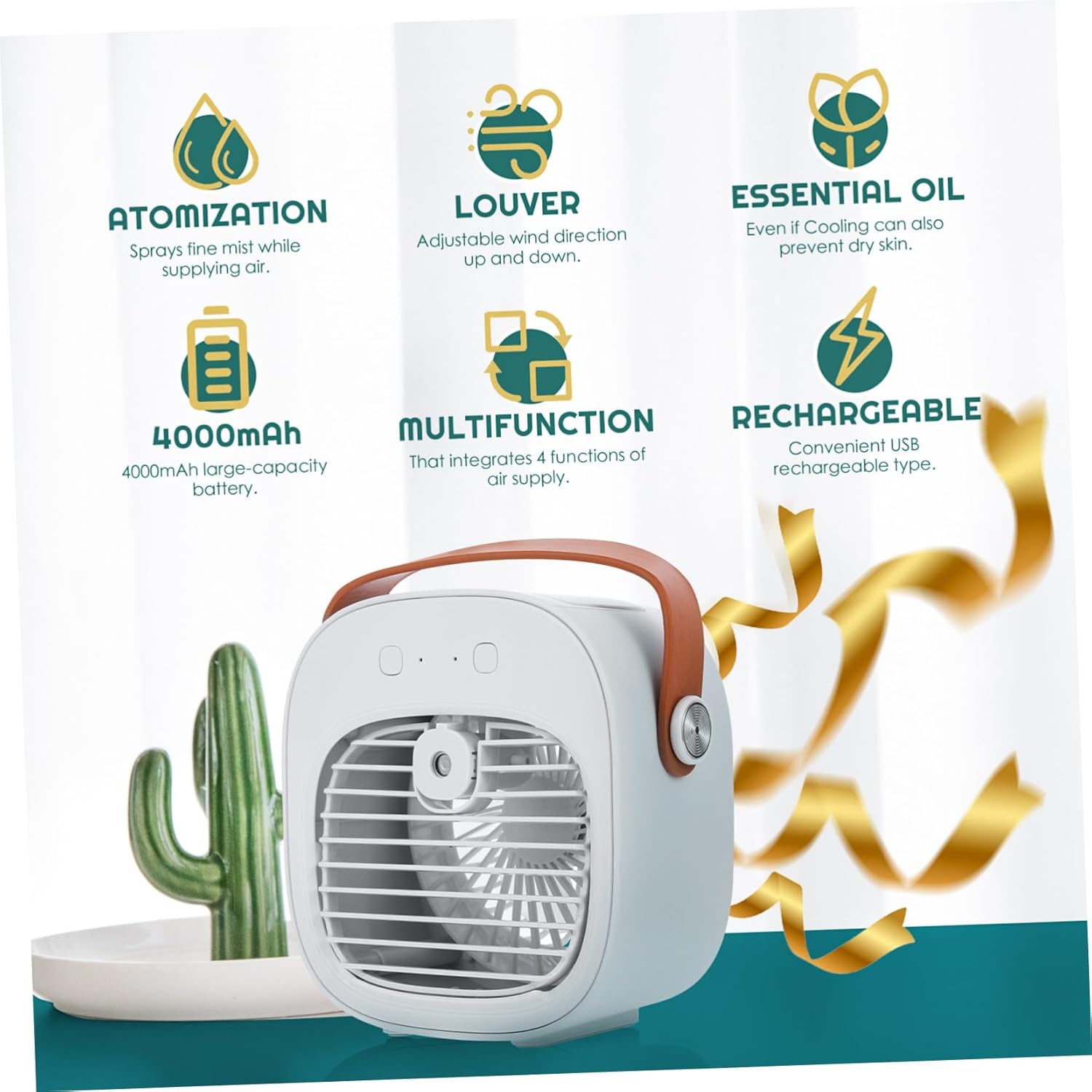 Rechargeable USB Desktop Cooling Fan Portable Mini Table Fan for Office Bedroom Dormitory Travel Summer Use Lightweight and Quiet Air Circulator