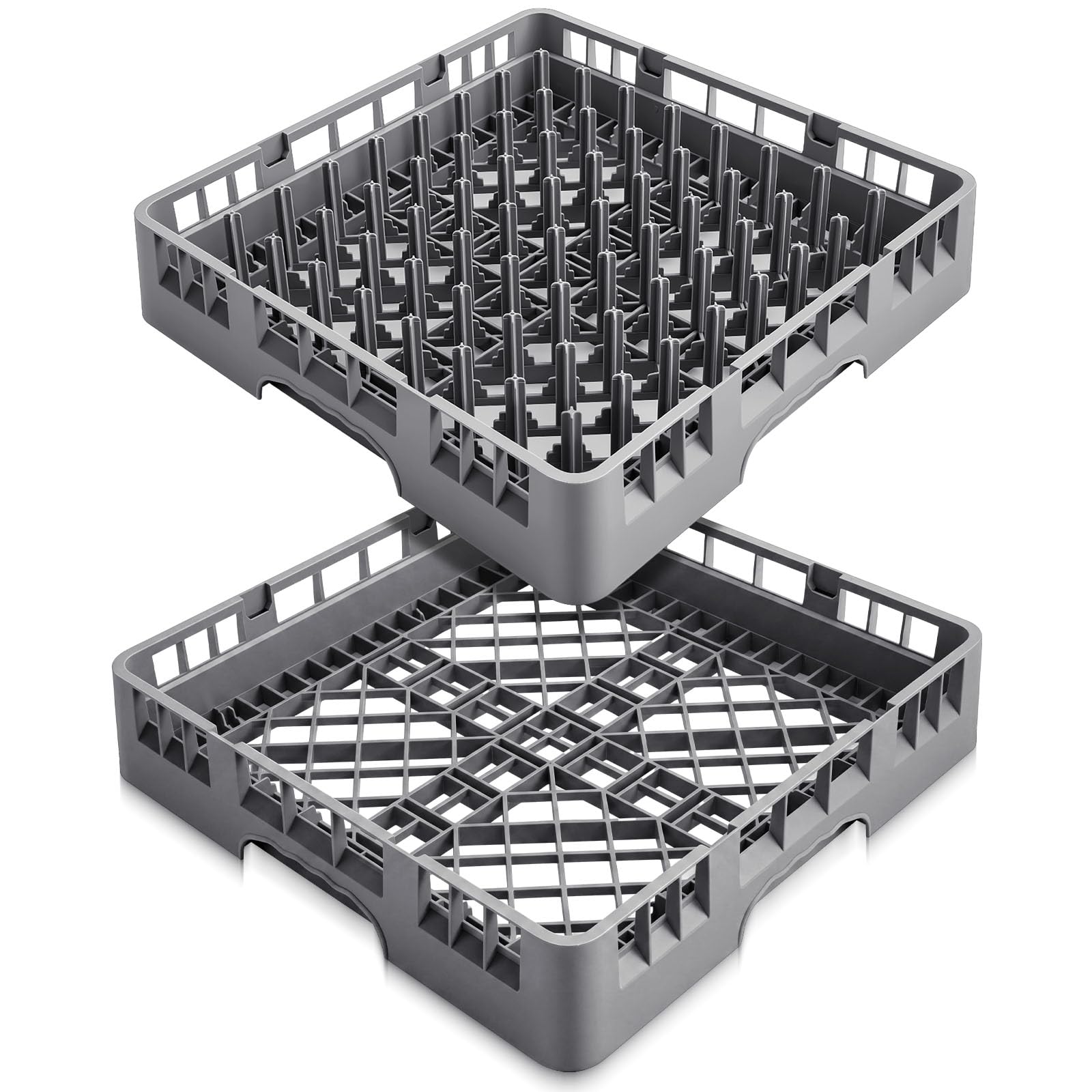 Aurelema 2 Pack Commercial Dishwasher Tray Rack, Basics,Peg Dish, Gray