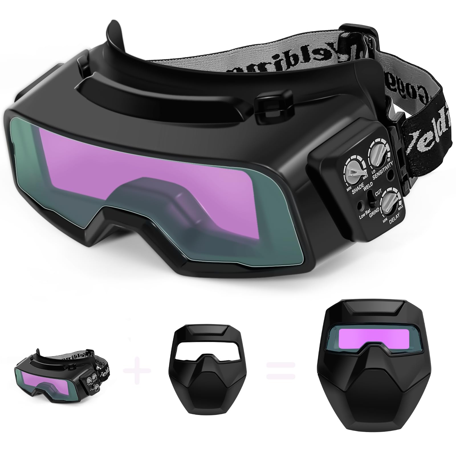 Lunettes de soudage à obscurcissement automatique - Lunettes de protection des yeux pour le soudage, le meulage et la coupe - Large teinte 4/5-9/9-13 - Lunettes de sécurité pour homme