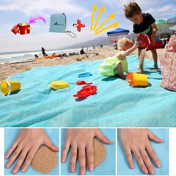 ABETER Sand Free Beach Mat Blanket Sand Proof Magic