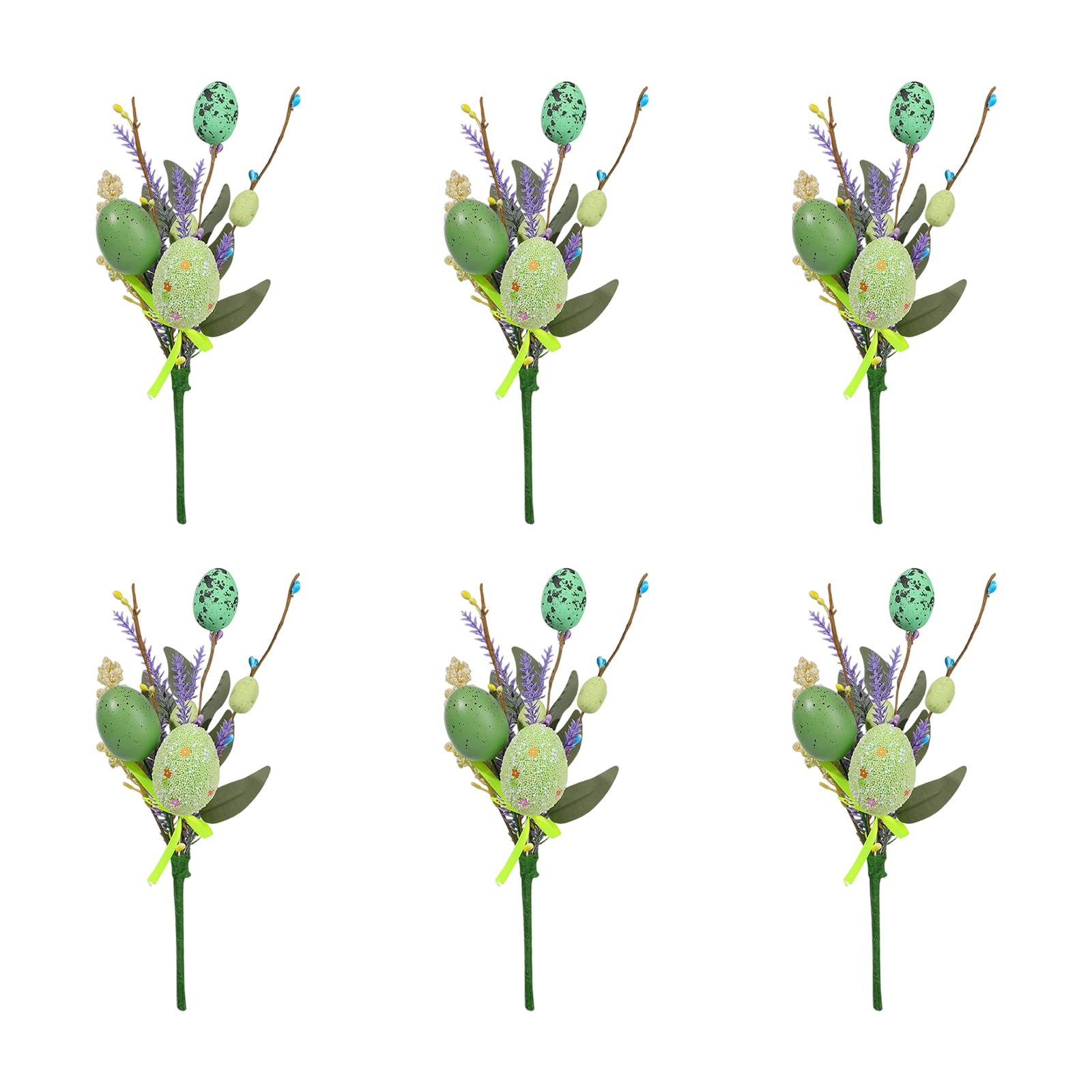 Snorvixre 6Pcs Easter Eggs Artificial Flower Bouquets for Mantels Tabletop Holiday Decoration Centerpieces Easter Party Supplies Decorations