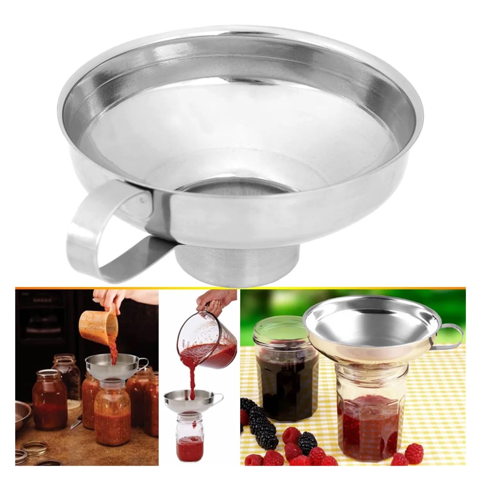 Funnels (hogar y Cocina) Embudo de Boca Ancha de Acero Inoxidable, tolva for enlatado, Embudo de aderezo for Ensalada Gruesa, Lata de Boca Ancha for Aceite, Vino, Herramienta de Cocina