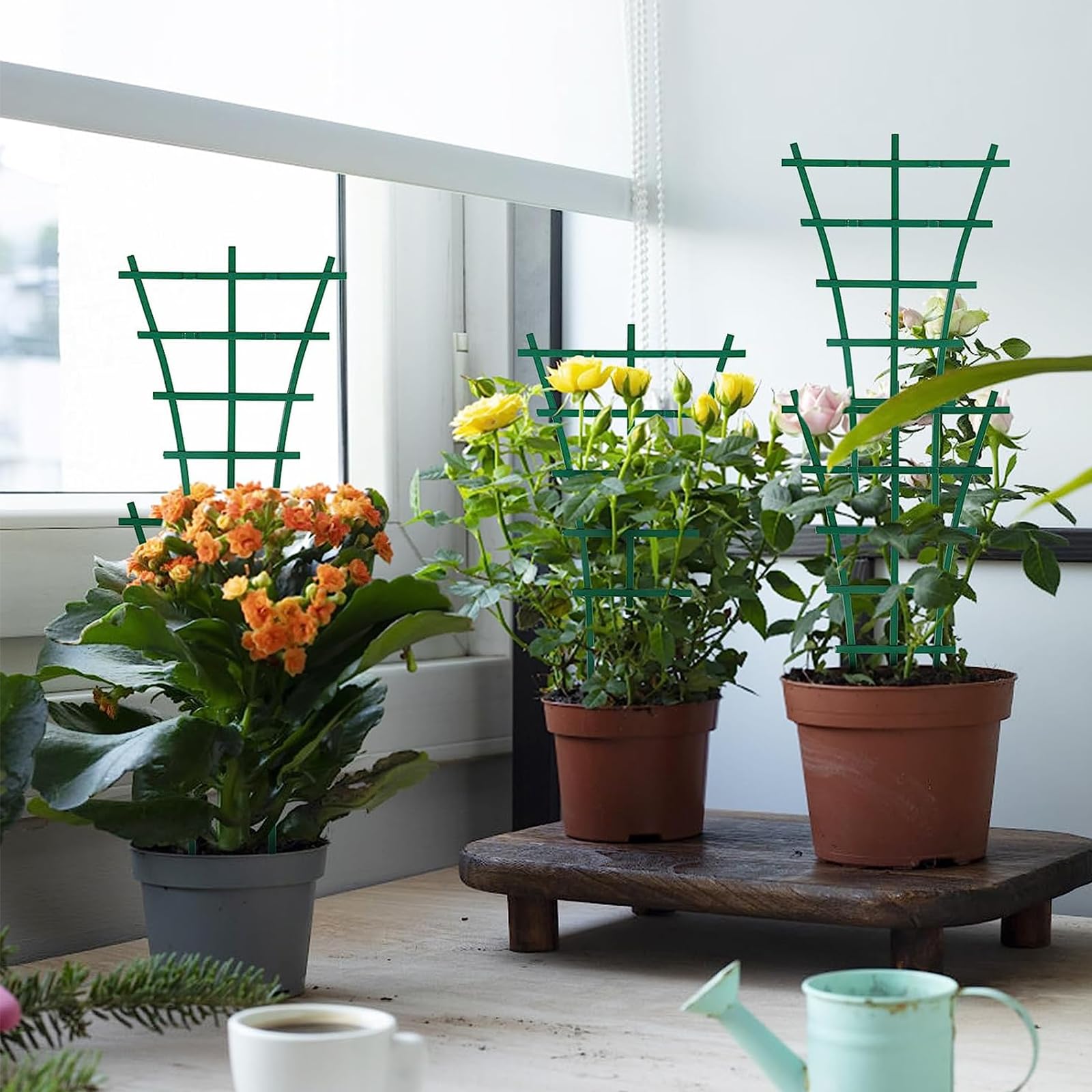 Supporti Per Piante Rampicanti - 6 Pezzi In Plastica Verde Per Giardino - Foto 5