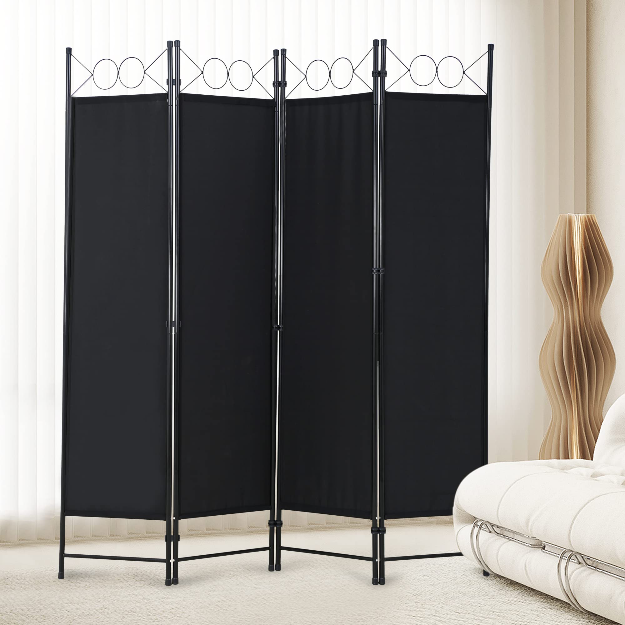 Amazon.com: 4 Panel Room Divider, 5.6FT Folding Portable Privacy ...