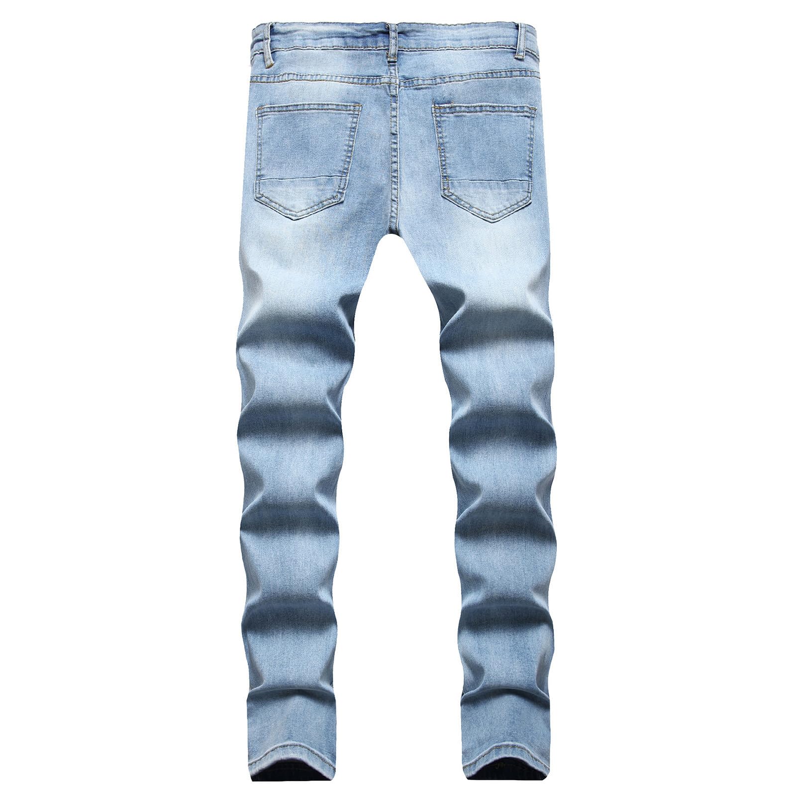 Jeans Uomo Slim Fit Strappati, Pantaloni Uomo Jeans Pantaloni in Denim Casual Hip-Hop Stile Streetwear Y2k Larghi Leggeri Jeans Neri Strappati Jeans Uomo Tasche Laterali Stile Urban E Streetwear Y2k