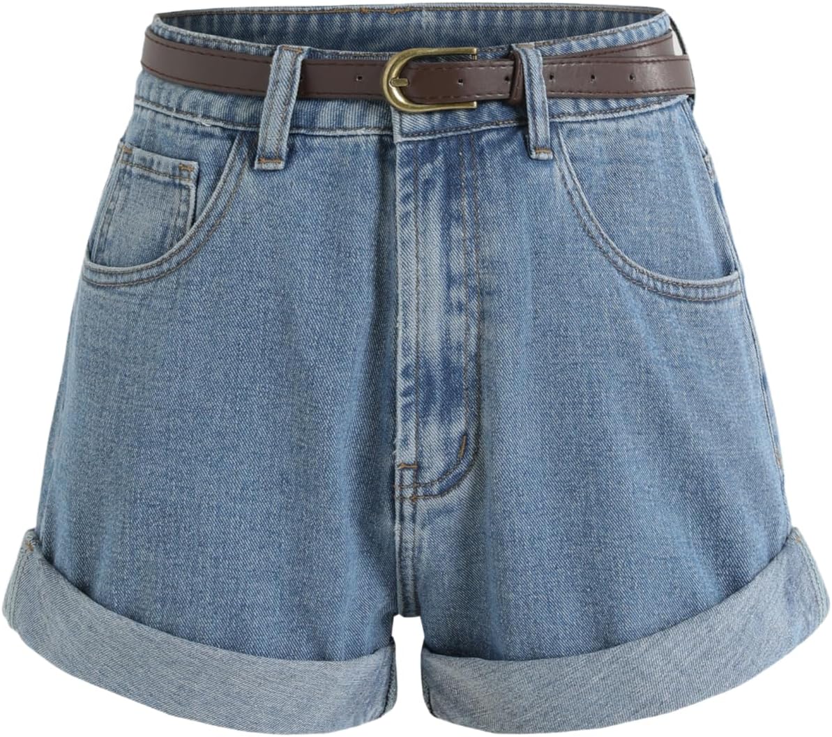 CIDER Denim Shorts with Belt