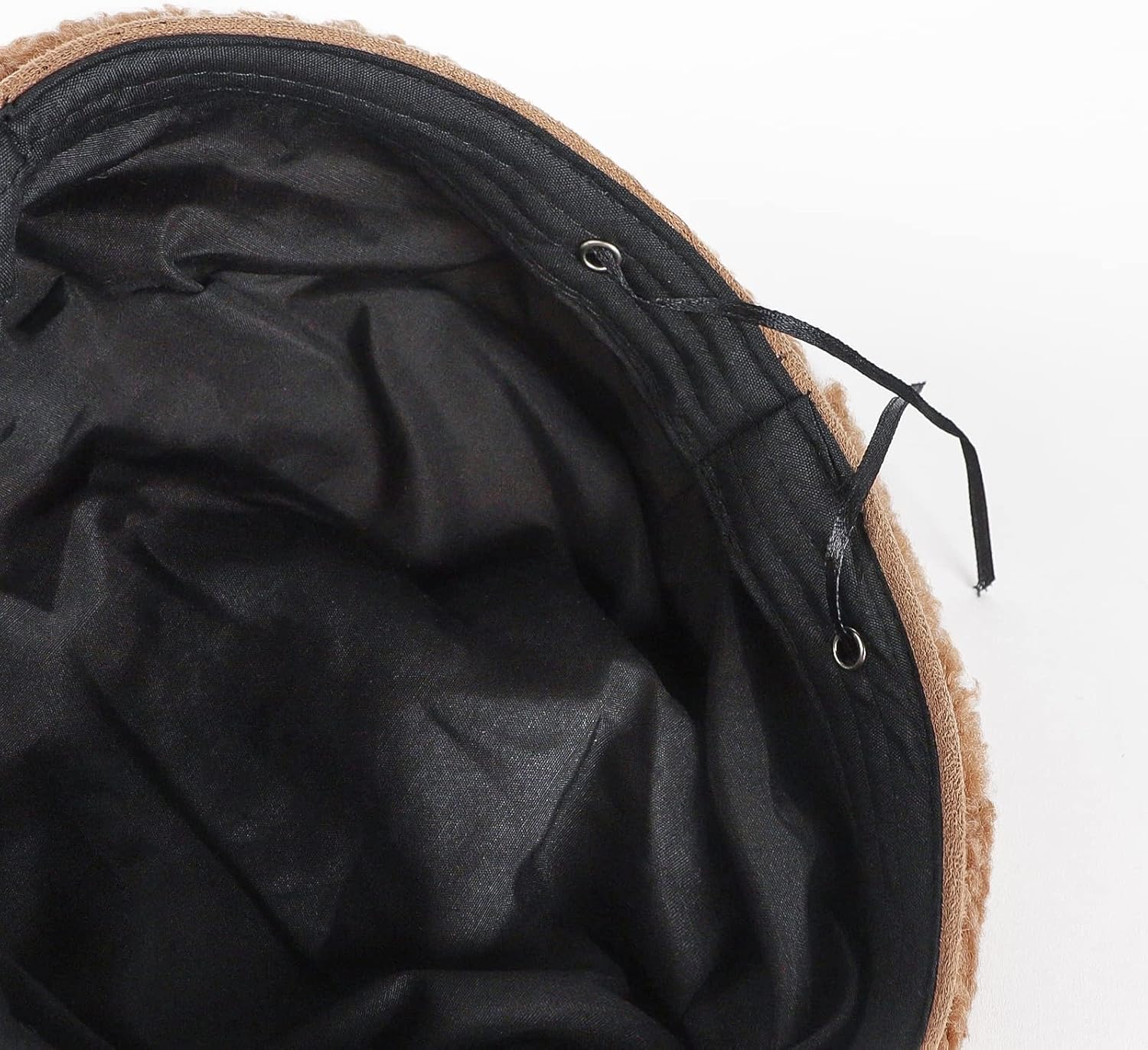 Faux Fur Newsboy Beret Cap for Women - Winter Hat with Visor Bill - Stylish Plush Cloche - Khaki - Image 7