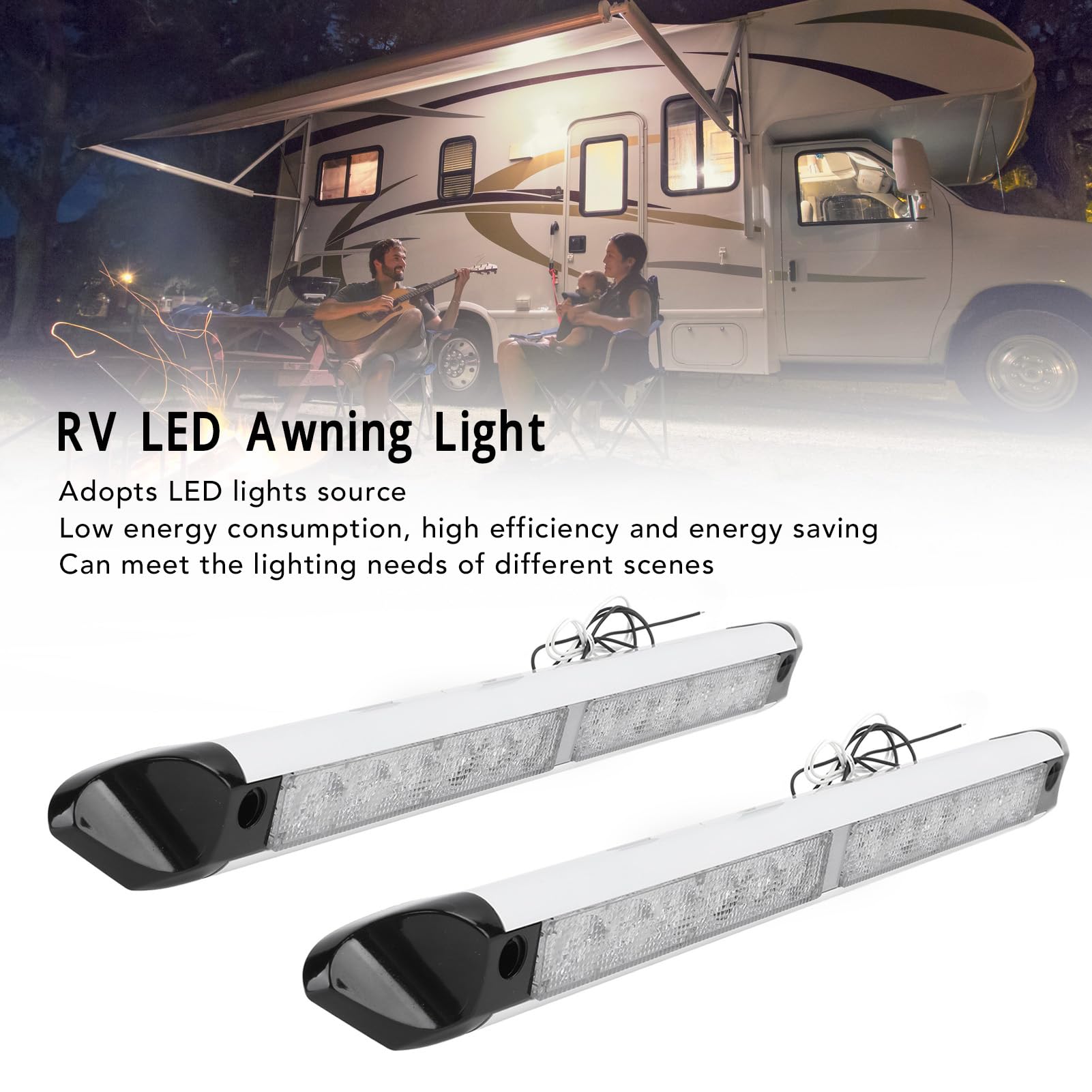 TrustWheel LED 12V Camper Lampada Veranda Esterna Camper IP67 Impermeabile Plafoniera da Esterno 4W 6000K 550lm DC12-24V Luci per Camper Van con Interruttore Super Bright