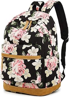 MCWTH Casual Laptop Backpack Canvas Travel Daykpack School Bag Bookbags for Teen Girls and Women