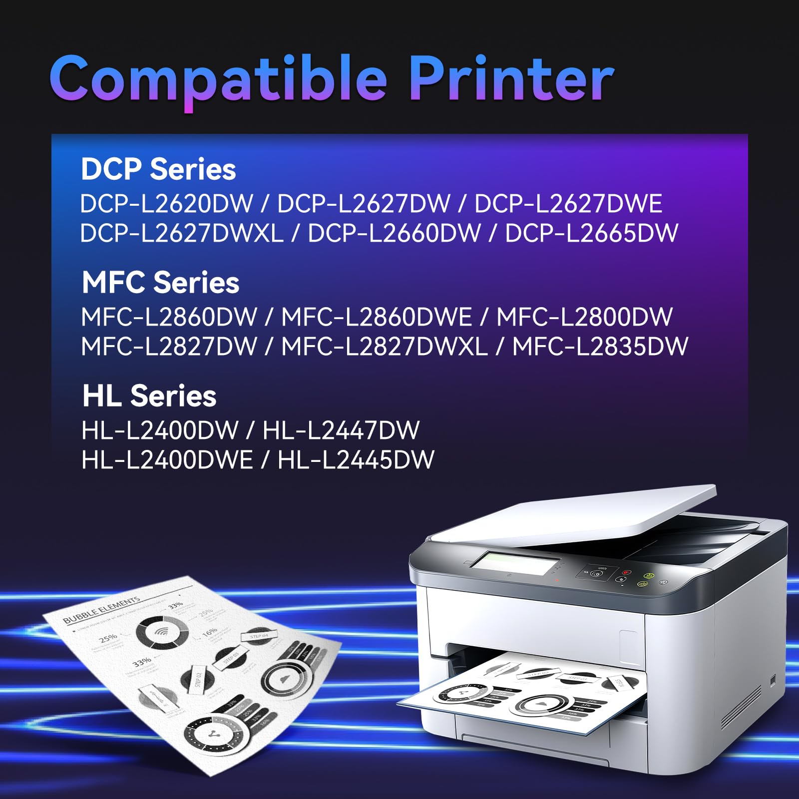 ZIPRINT TN2510 TN2510XL TN-2510 XL Toner Compatibili per Brother MFC-L2800DW MFC-L2827DW HL-L2400DWE MFC-L2860DWE MFC-L2827DWXL MFC-L2835DW DCP-L2665DW DCP-L2620DW HL-L2445DW DCP-L2660DW (Nero,2-Pack)