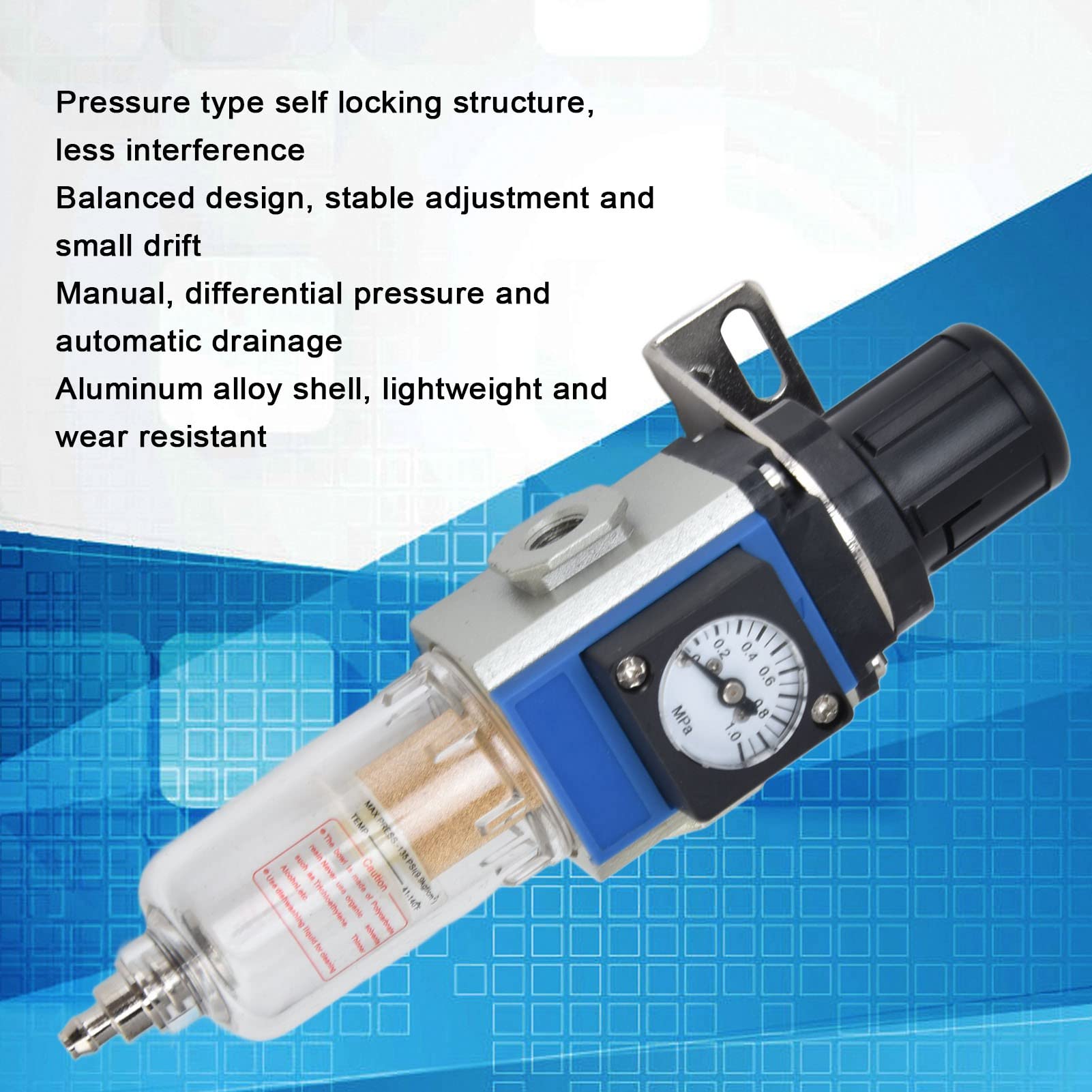 Filtri Dell'Aria con Manometro, Filtri Regolatori di Pressione, Filtri per Compressore D'Aria Ad Alta Precisione, Filtri e Regolatori Combinati per Aria Compressa (GFR200-06)