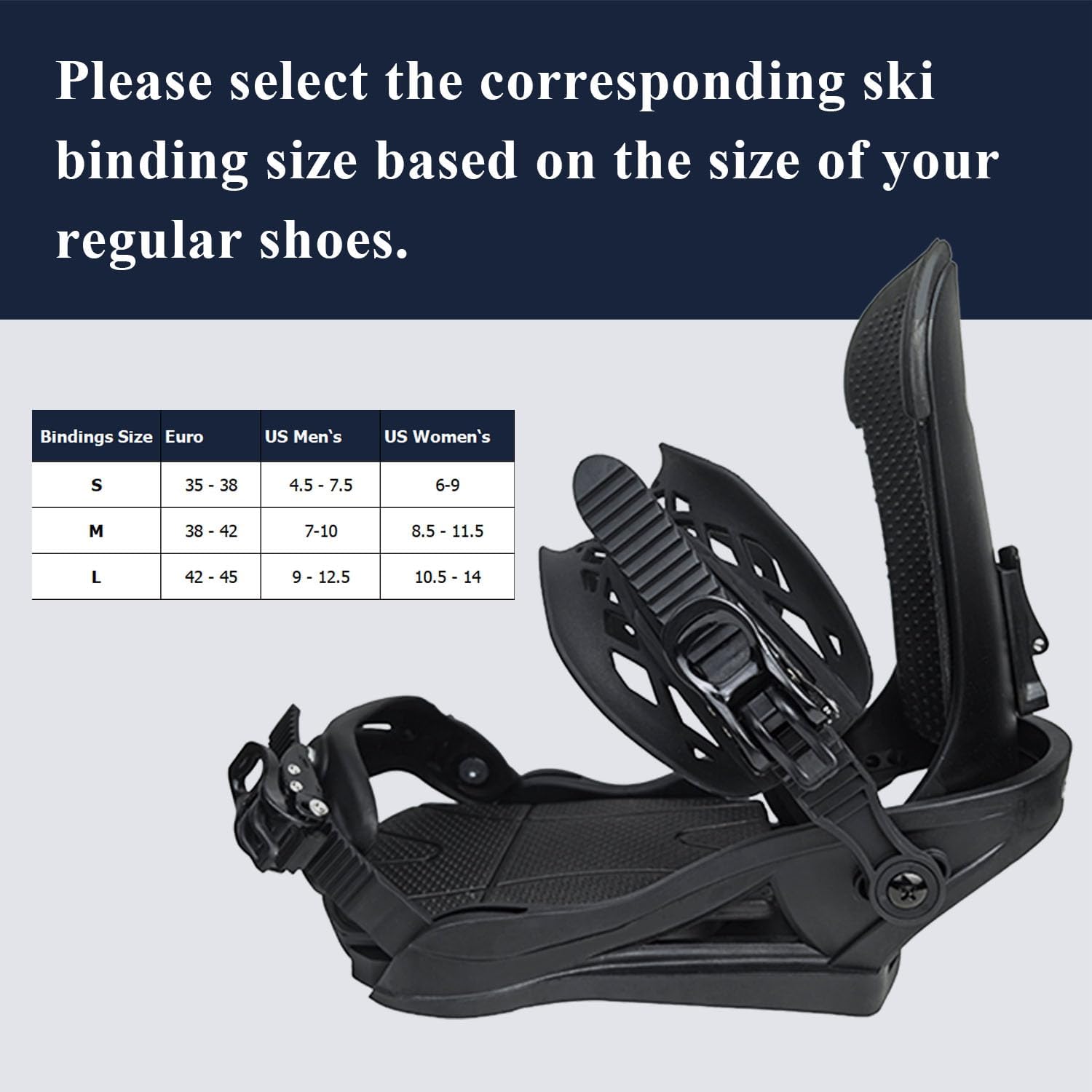 Snowboard Bindings for Men & Women, Ultra-Lightweight All-Mountain & Freestyle Bindings, Universal bindings disc and Hardware for Beginner to Intermediate Black