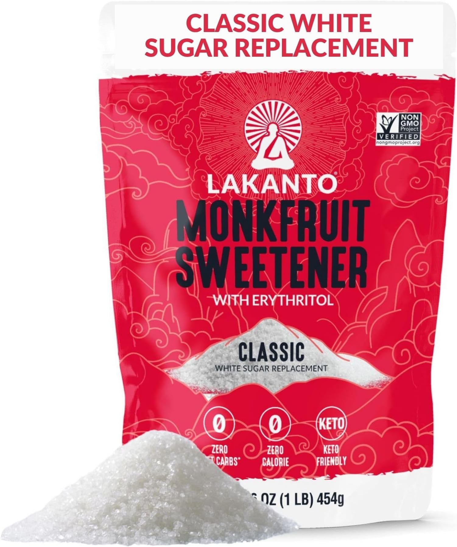 Lakanto Monkfruit Sweetner Classic White 1 Lb (16.9 oz (454 g)