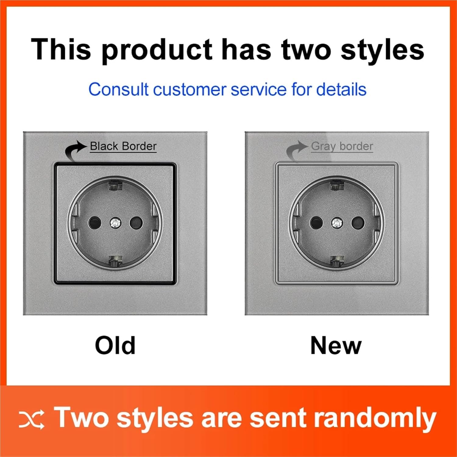 2 Frame Power Socket,16A 250V Crystal Tempered Glass Panel 122 * 82mm with Iron Plate Iron Claws,Wall Socket EU Double Plug(Gold)