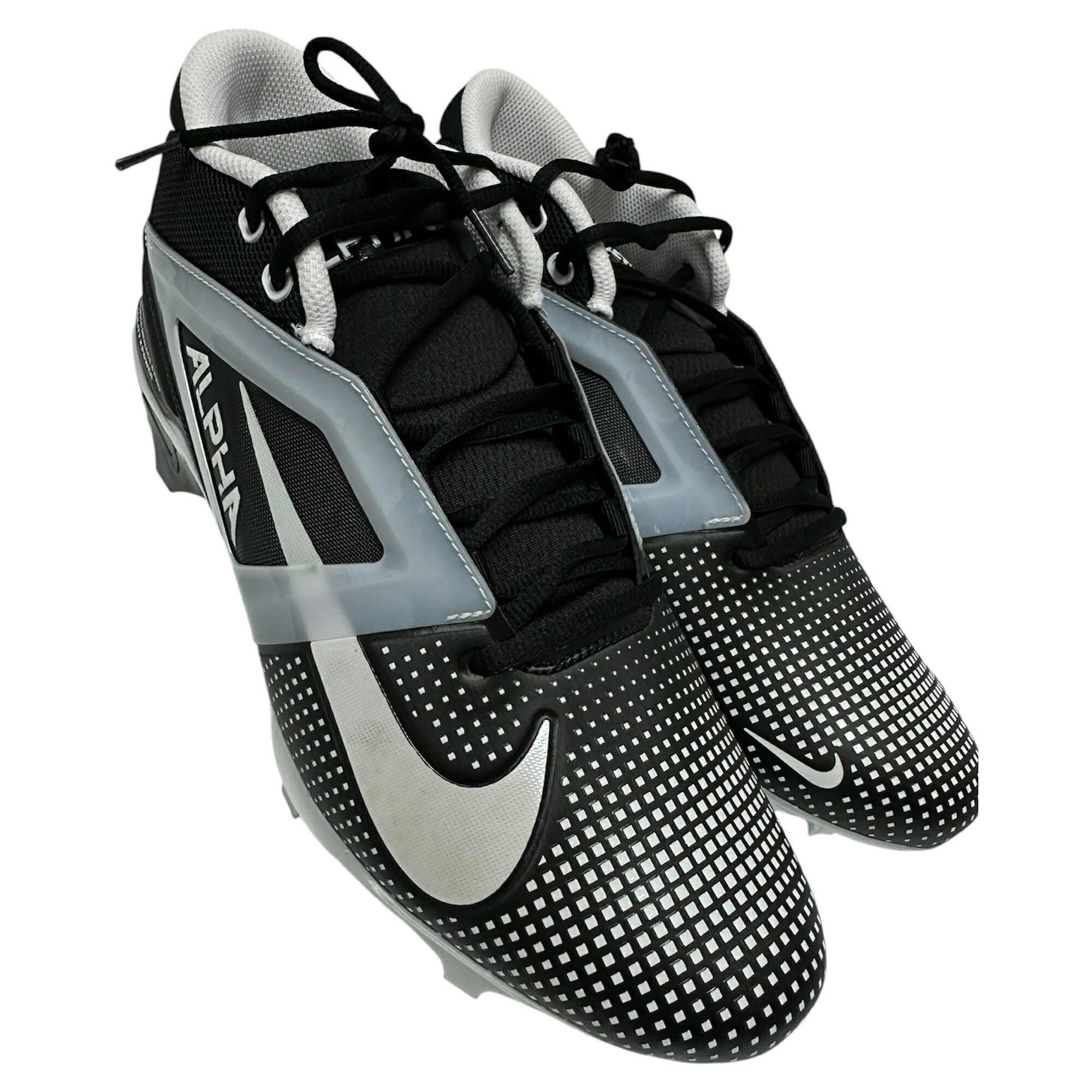 Nike Men's Alpha Menace-4 Pro Football Cleats Shoes Black/White #FZ7702-005 - Size Men's 12