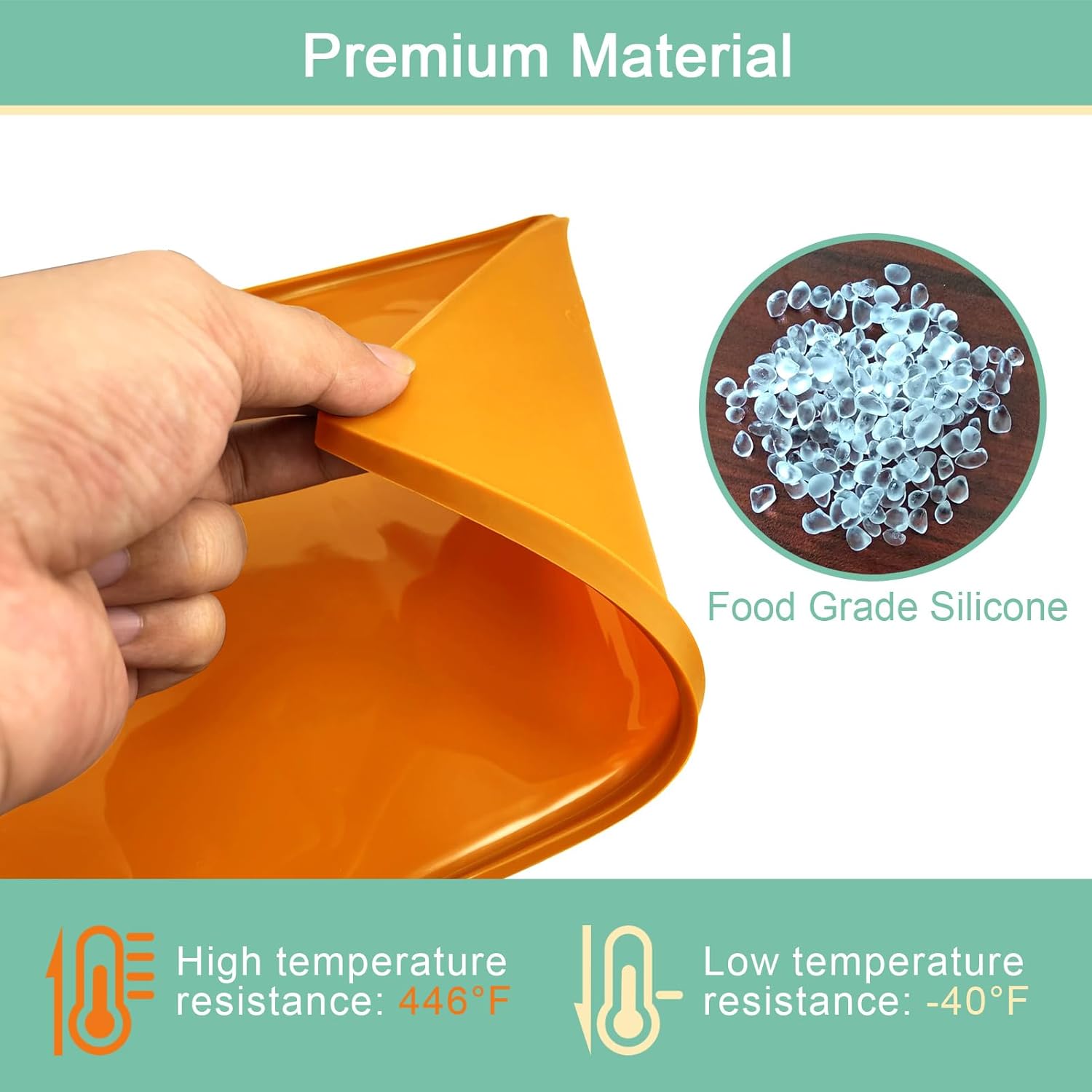 6PCS Silicone Dehydrator Sheets - Nonstick fruit leather trays for dehydrator with Silicone Scraper Compatible with Cosori CP267-FD High Temperature Resistance Reusable for Fruits Meat Herbs (Orange)