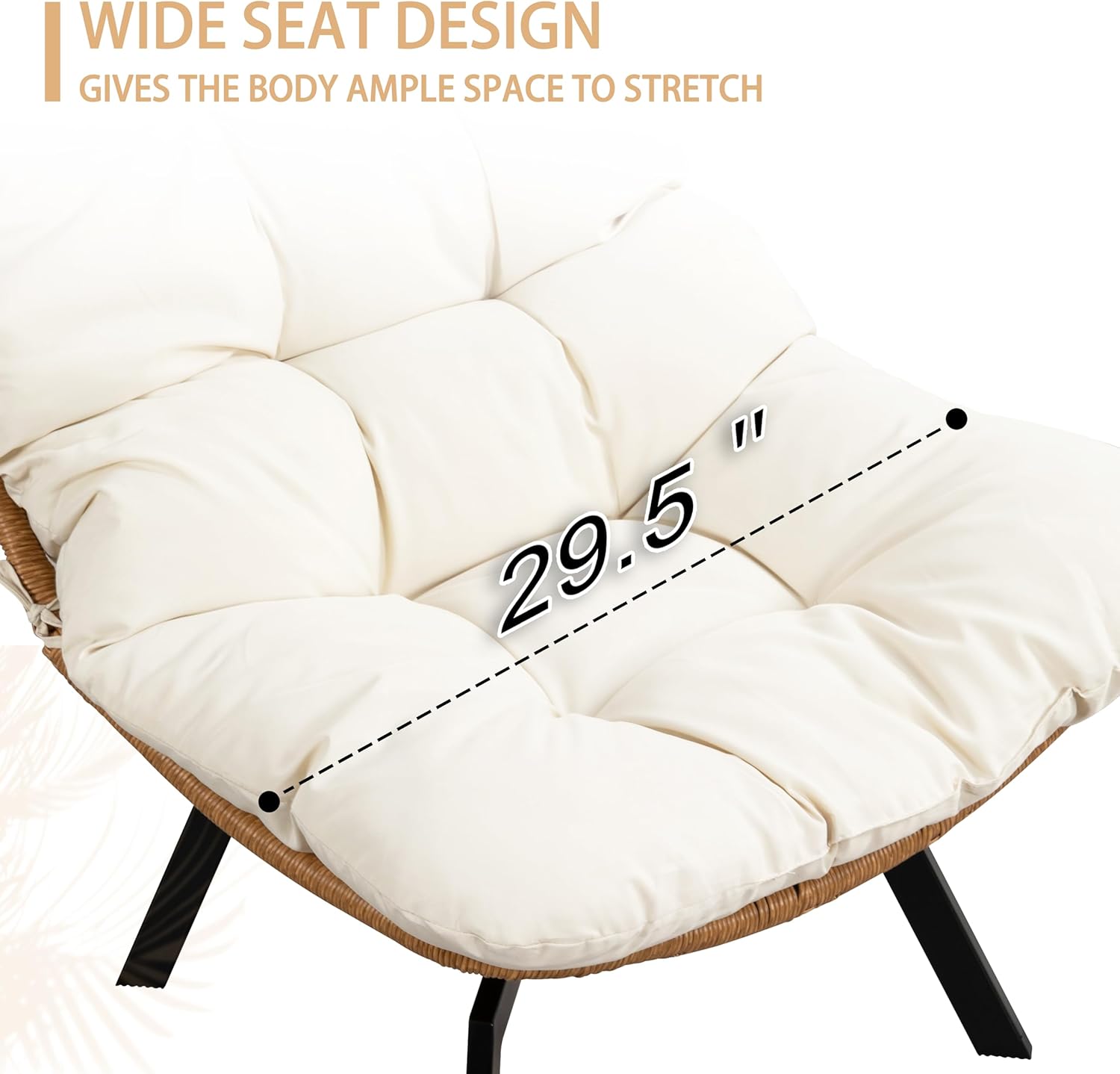 JAMFLY Rattan Swivel Chair, 360° Wicker Swivel Chairs with Thickened Cushions & Side Storage, Bohemian Farmhouse Style for Kitchen, Dining Room, Café, Patio, Beige