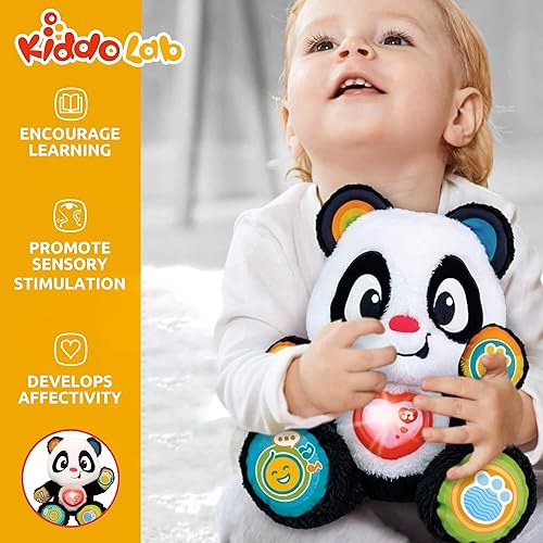 Miniatura 2 de KiddoLab Juguete de panda de peluche  Juguete musical de peluche con botón de iluminación en forma de corazón para melodías divertidas  Juguete de