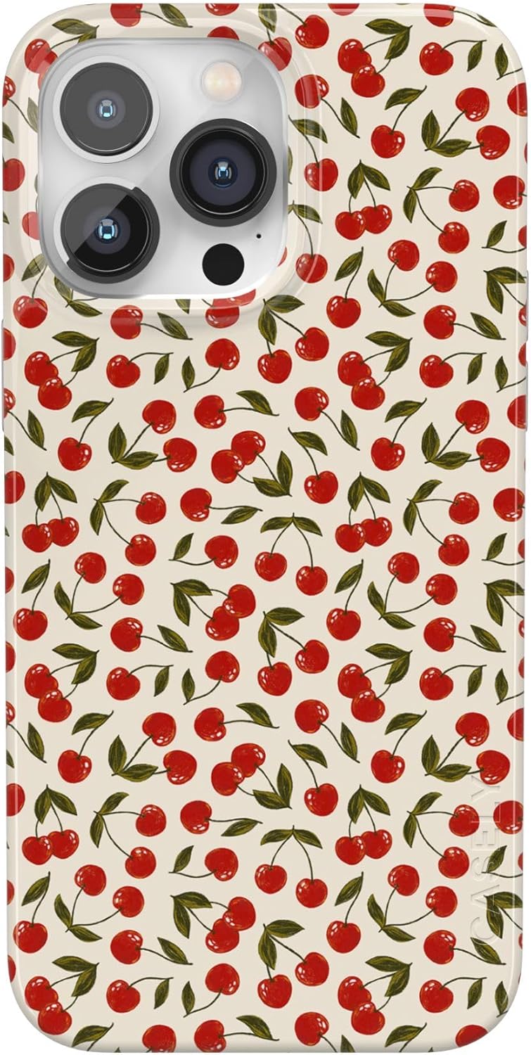 Casely iPhone 14 Pro Max Case | Cherry on Top | Red Cherries | Compatible with MagSafe | Classic Ultra Thin Design