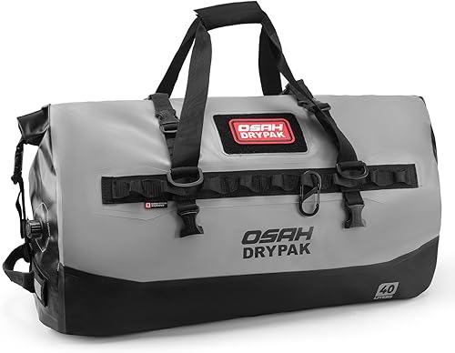 Bolsa de lona impermeable 25L40L60L Bolsa trasera de motocicleta resistente, bolsa seca enrollable para viajes, camping, canotaje, kayak, aventura